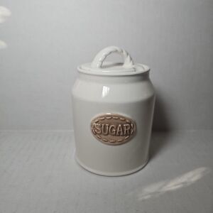 THL Off White Ceramic Sugar Bowl No Spoon Farmhouse Cottagecore Homestead
